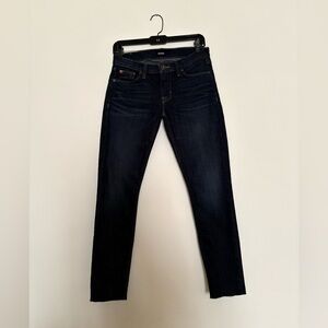 Hudson Krista Dark Blue Skinny Jeans Raw Hem 26
